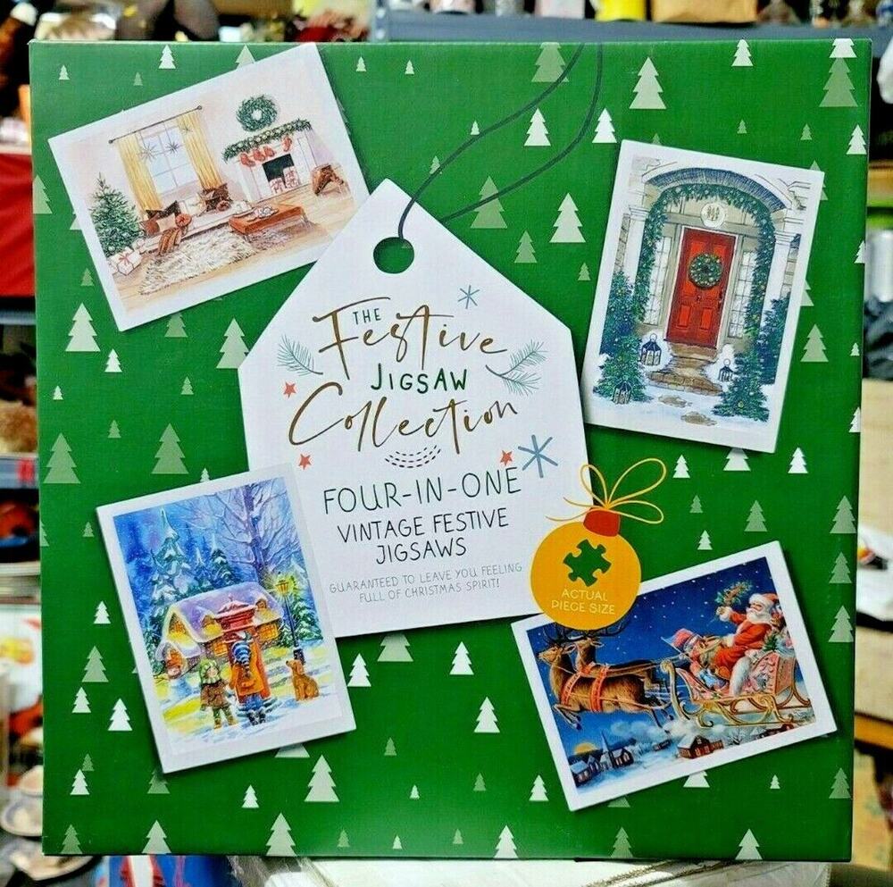 The Festive Jigsaw Puzzle Collection (4 & 1 Christmas 1000 Pc Jigsaws) New